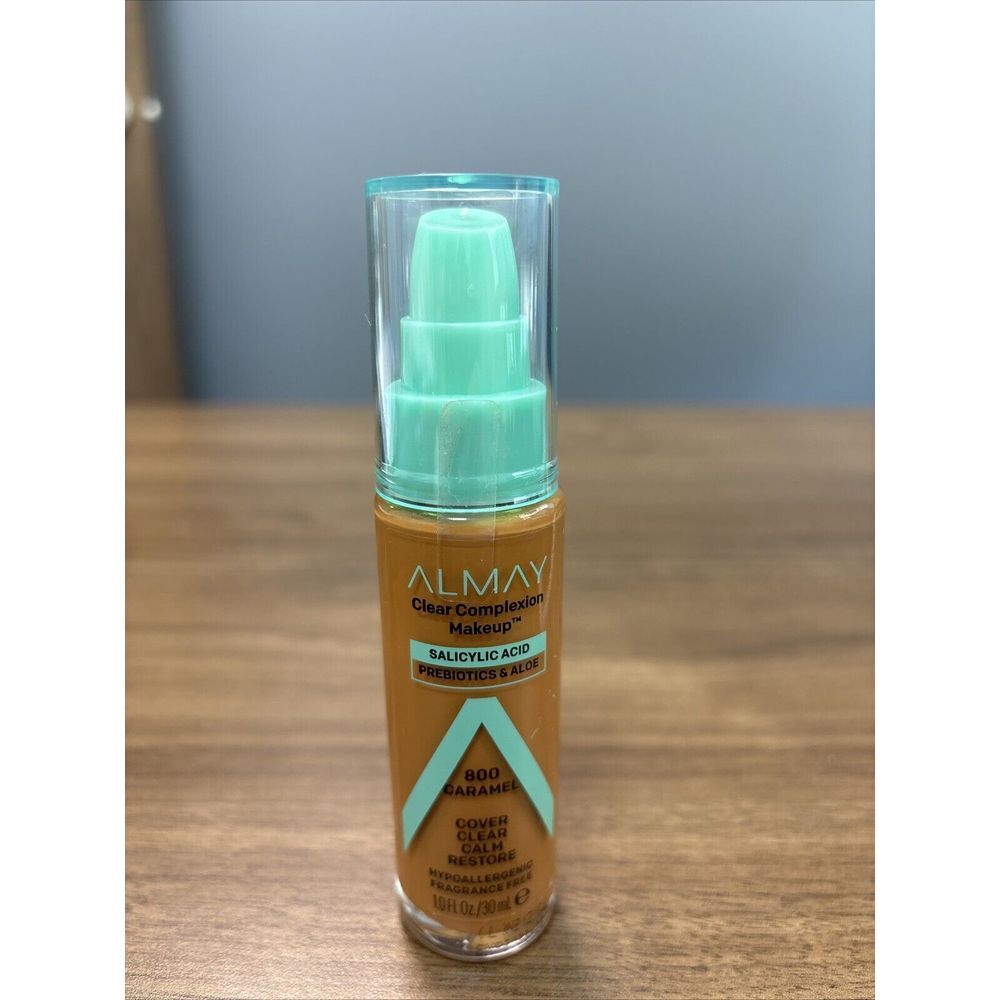 Almay Clear Complexion Acne Foundation Makeup for Sensitive Skin 800 Caramel 1oz